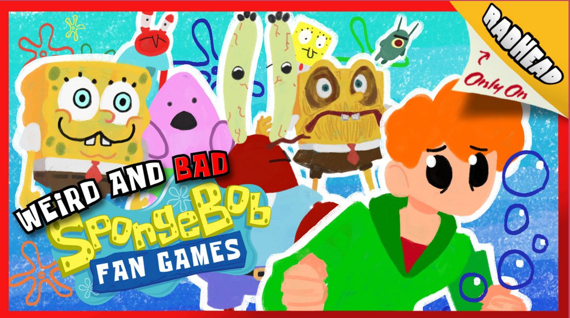 Commissioned YouTube thumbnail for RadHead about weird and bad fan games